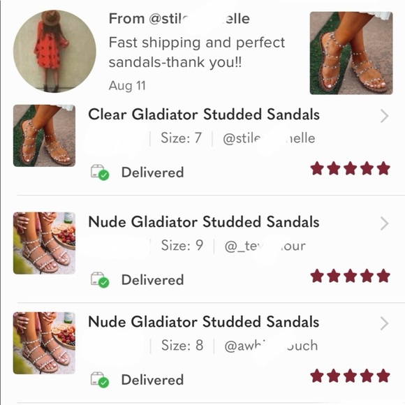 Nude Gladiator Studded Sandals - Picture 5 of 7